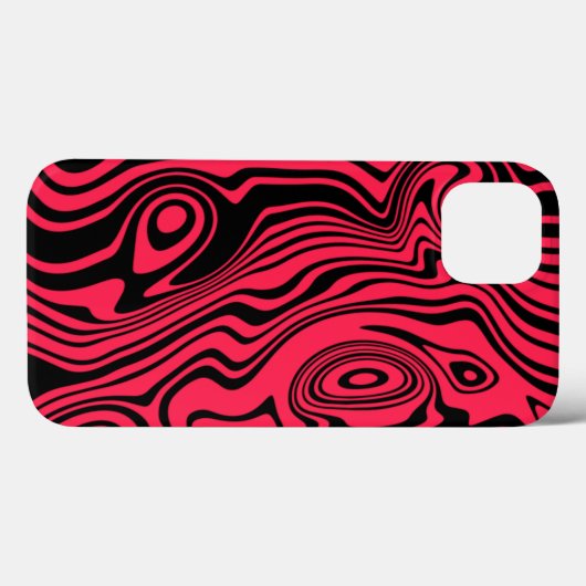 Zwart en Rood iPhone Case - Kies Kleur (Achterkant (horizontaal))
