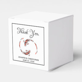 Zwart en rood Japans Koi Vissen Kunsthuwelijk Bedankdoosjes