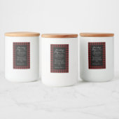 Zwart en Rood Karo Stookpot Kit Label Voedselcontainer Etiket (Flessen)