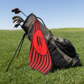 zwart en rood klassiek gestreept Initiaal Golfhanddoek (Groen)