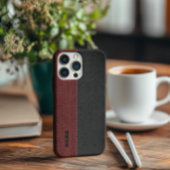 Zwart en rood  kunstleder Case-Mate iPhone case