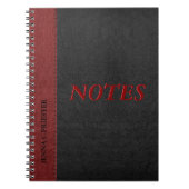 Zwart en rood kunstleder notitieboek (Voorkant)