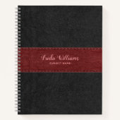  zwart en rood kunstleder notitieboek (Voorkant)