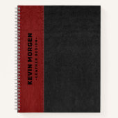 Zwart en rood  Leather Aged Look Notitieboek (Voorkant)