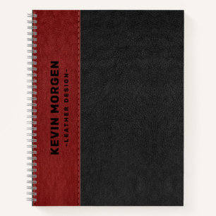 Zwart en rood Leather Aged Look Notitieboek