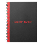 Zwart en rood leer notitieboek (Voorkant)