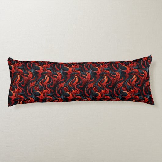 Zwart en rood lichaamskussen (Achterkant)