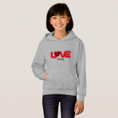 Zwart en Rood Liefde Pullover Hooded Sweatshirt (Voorkant volledig)