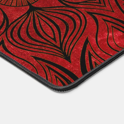 Zwart en Rood Mandala Flower Zen Cool Neutral Goth Bureaumat (Hoek)