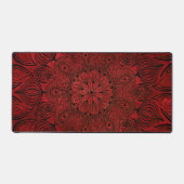 Zwart en Rood Mandala Flower Zen Cool Neutral Goth Bureaumat (Voorkant)