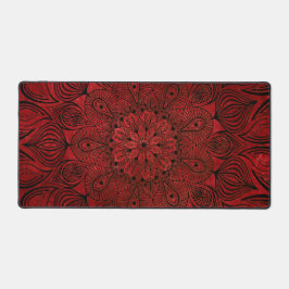 Zwart en Rood Mandala Flower Zen Cool Neutral Goth Bureaumat