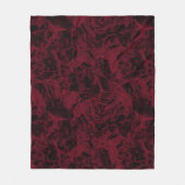 Zwart en rood marmer patroon. fleece deken (Voorkant)