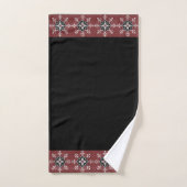 Zwart en rood medaillon bad handdoek (Handdoek)