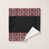 Zwart en rood medaillon bad handdoek (Wasdoekje)