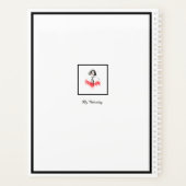Zwart en rood meisje Mode Modern Elegant Planner (Achterkant)