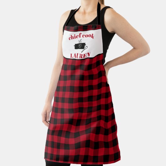 Zwart en rood met buffels schort (Insitu)