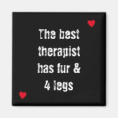 Zwart en rood met hartjes en een huisdier citaat magneet (Voorkant)