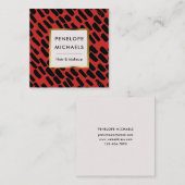 Zwart en rood met Lijst Vierkante Visitekaartje (Voorkant / Achterkant)