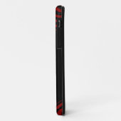 Zwart en rood met strepen Case-Mate iPhone case (Achterkant/links)