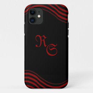 Zwart en rood met strepen Case-Mate iPhone case