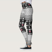 zwart en rood, mode patroon leggings (Links)