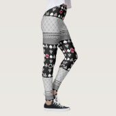 zwart en rood, mode patroon leggings (Rechts)