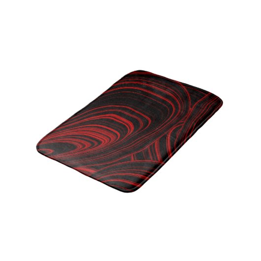 Zwart en rood Modern Abstract Agaat Pattern Badmat (Gekanteld)