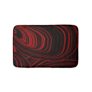 Zwart en rood Modern Abstract Agaat Pattern Badmat
