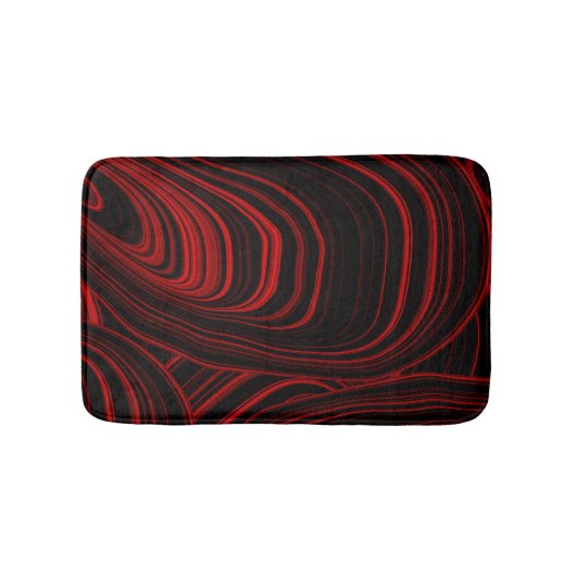 Zwart en rood Modern Abstract Agaat Pattern Badmat (Voorkant)