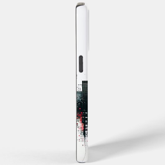 Zwart en Rood Modern Cityscape Case-Mate iPhone Case (Achterkant / Rechts)