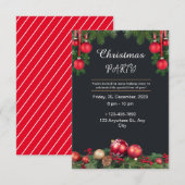 Zwart en Rood Modern Kerstfeest Kaart (Voorkant / Achterkant)