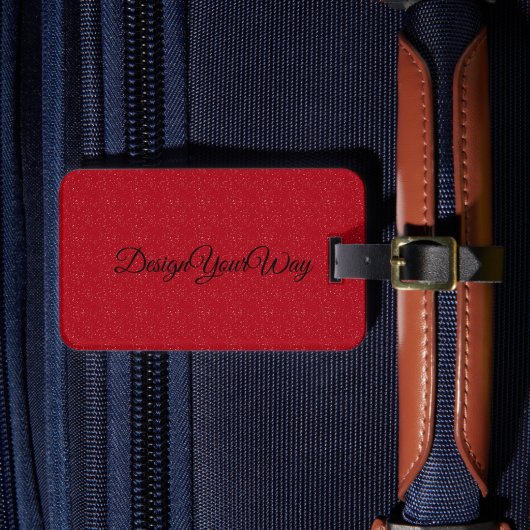 Zwart en rood Modern Monogram gepersonaliseerd Bagagelabel (Voorkant Insitu 4)