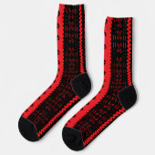 Zwart en rood Modern Mudcloth Mode Sokken (Links)