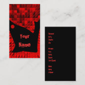 Zwart en rood modern Visitekaartje door Ginette (Voorkant / Achterkant)