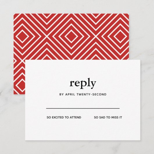 Zwart en Rood Moderne Bar Mitzvah Uitnodiging Bean (Voorkant / Achterkant)