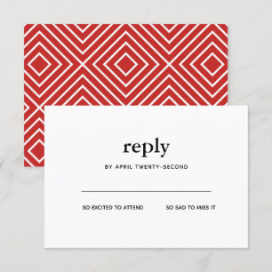 Zwart en Rood Moderne Bar Mitzvah Uitnodiging Bean