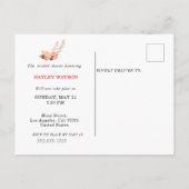 Zwart en rood moderne bruiloft Bewaar de datum fot Uitnodiging Briefkaart (Achterkant)