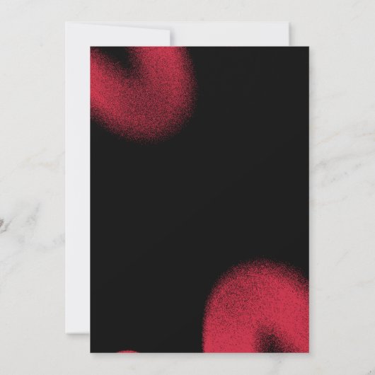 Zwart en Rood Moderne Grunge Moderne Kunst Verjaar Kaart (Achterkant)