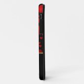 Zwart en rood monogram liefde hartpatroon Case-Mate iPhone case (Achterkant/links)