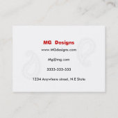  zwart en rood monogram Visitekaartjes (Achterkant)