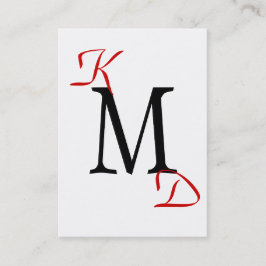  zwart en rood monogram Visitekaartjes