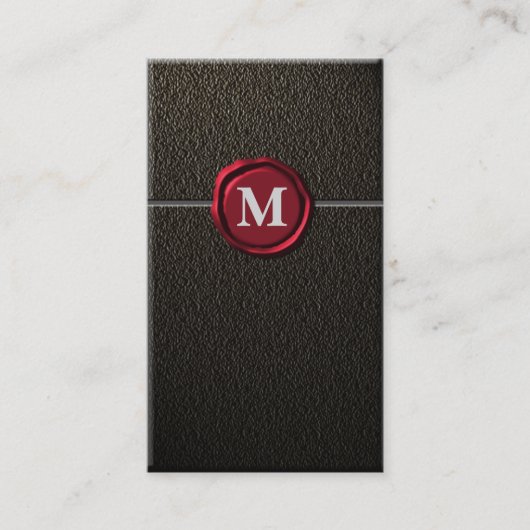  zwart en rood monogram Visitekaartjes (Voorkant)