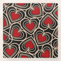 Zwart en rood Mooie Simpele Hart Patroon