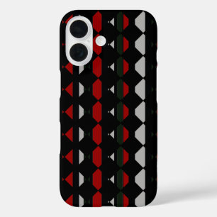 zwart en rood naadloos patroon iPhone 16 hoesje