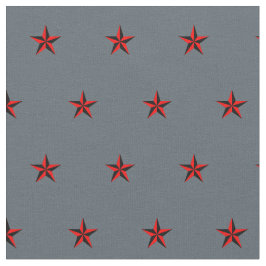 Zwart en rood nautisch sterpatroon op leigrijs stof