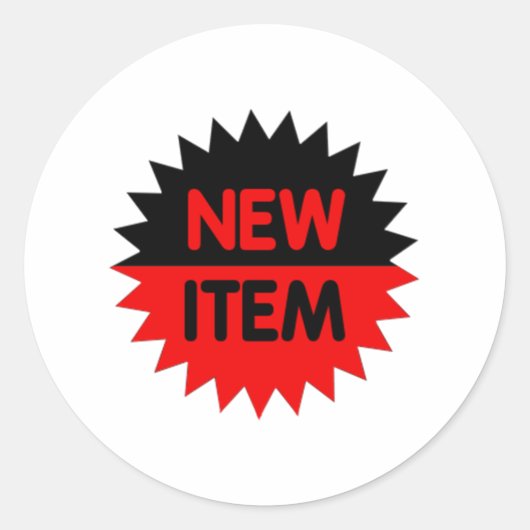Zwart en Rood Nieuw Punt Ronde Sticker (Voorkant)
