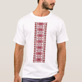Zwart en rood Oekraïense Vyshyvanka geborduurd T-shirt (Voorkant)