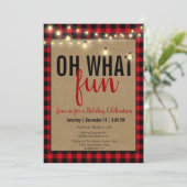 Zwart en rood Oh Wat een leuk Buffalo Plaid Party Kaart (Staand voorkant)