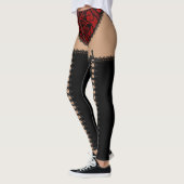 Zwart en rood, omhoog leggings (Links)