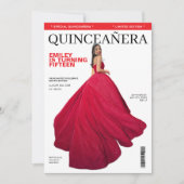 zwart en rood omslag Quinceañera Kaart (Voorkant)